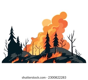 forests burning design over white