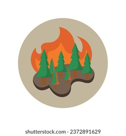 forests are flammable due to global warming arts vector illustration
