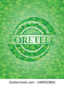 Foretell green mosaic emblem. Vector Illustration. Detailed.