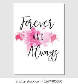 Forever and always typography poster, inspirational quote art print