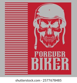 forever biker typography graphic print , Abstract fashion drawing and creative design for t-shirts, mugs, graphic tee, sweatshirt, cases, etc. Illustration in modern style for clothes