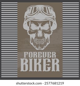 forever biker typography graphic print , Abstract fashion drawing and creative design for t-shirts, mugs, graphic tee, sweatshirt, cases, etc. Illustration in modern style for clothes