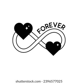 Forever doodle vector outline Sticker. EPS 10 file