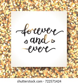 forever and ever lettering, vector handwritten text