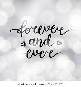 forever and ever lettering, vector handwritten text