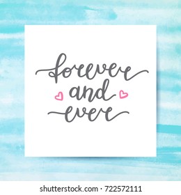 forever and ever lettering, vector handwritten text