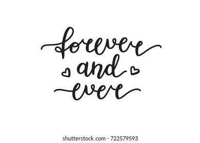 forever and ever lettering, vector handwritten text