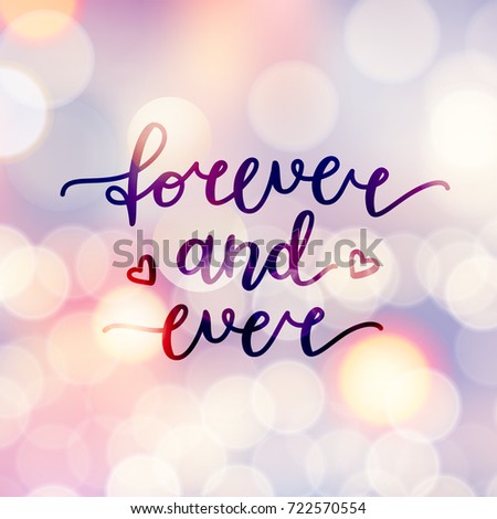forever and ever lettering, vector handwritten text
