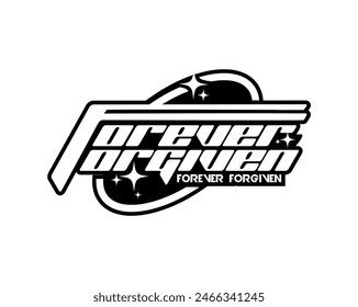 Forever Forgiven Vinatge Typogrpahy Logo Design Church Poster with black lettering and white background