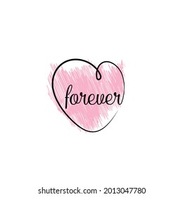 Por siempre con el corazón. Ilustración del vector