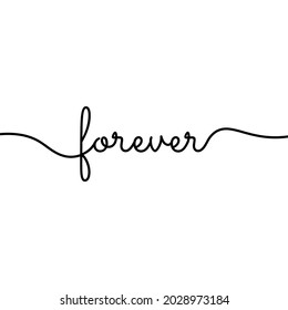 Forever lettering line. Vector illustration	