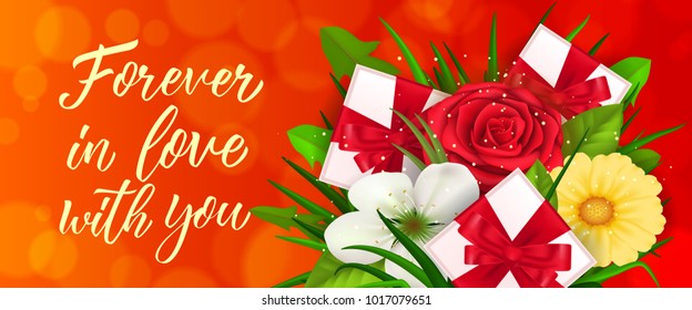 Forever in Love Festive Banner with Gifts