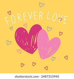 FOREVER LOVE, GRAPHIC T SHIRT VECTOR DESIGNS AND OTHER USES.