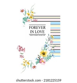 Forever in Love typographic for t-shirt prints, posters and other uses.