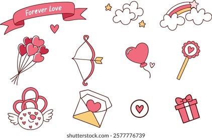 Forever Love – Valentine's Day Cute Vector Set