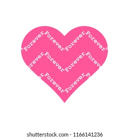 Forever pattern in pink heart icon vector on white background.
