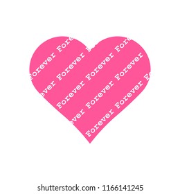 Forever pattern in pink heart icon vector on white background.
