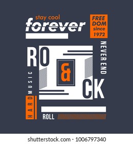 forever rock t shirt design graphic typography, vector illustration concept art