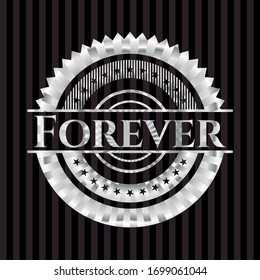 Forever silver badge or emblem. Vector Illustration. Mosaic.