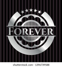 Forever silvery shiny badge. Vector Illustration. Mosaic.