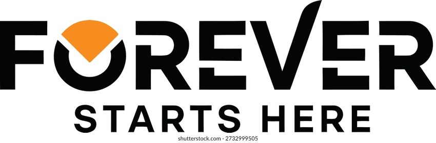 Forever Starts Hier Slogan Typografie T-Shirt-Design Vektorgrafik für Hochzeitsfeier Engagement romantischen Weg und Neuanfang auf transparentem Hintergrund Design.