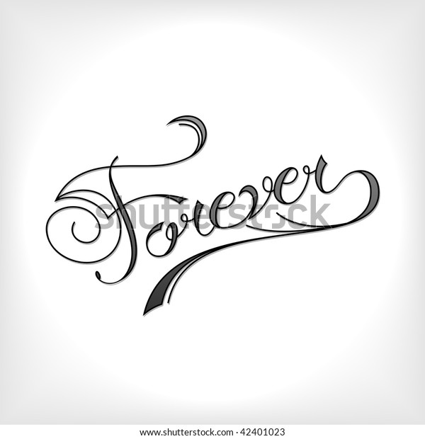 Immagine Vettoriale Stock 42401023 A Tema Forever Tattoo Artistic Font Royalty Free