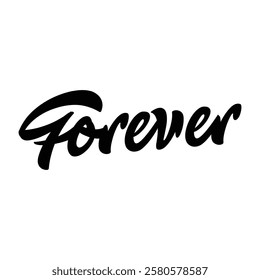 Forever text on white background.