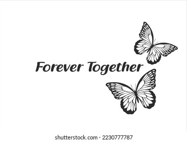 forever together vector hand drawn design