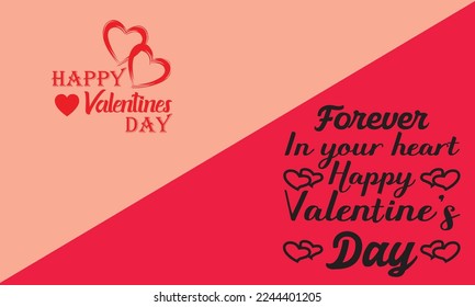 Forever yours cards for Valentines Day. Hand drawn brush lettering with hearts. Vector illustration text.