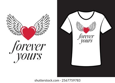 Forever yours t-shirt design vector illustration