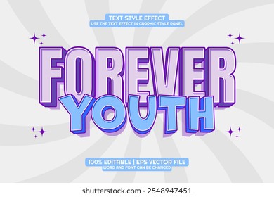 Forever Youth Text Effect Editable 3D Cartoon Style