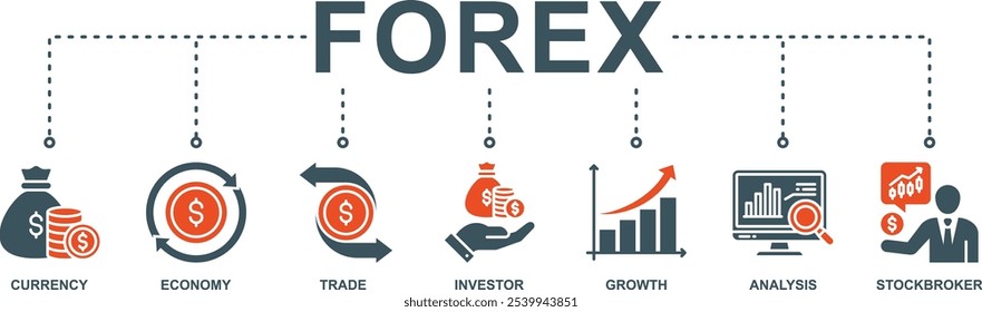 Forex banner web icon vector illustration concept with icon