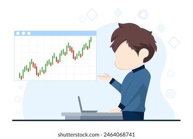 forex or crypto currency trading or exchange concept. investment instruments. Flat vector illustration for premium vector template with landscape mode.