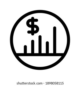 Devisendiagramm-Symbol oder -Logo einzeln auf Zeichensymbolen, Vektorgrafik - qualitativ hochwertige Vektorsymbole mit schwarzem Hintergrund
