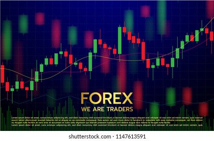 Forex. Flat design concept stock exchang and trader. Financial market business with graph chart analysis. Vector illustrations