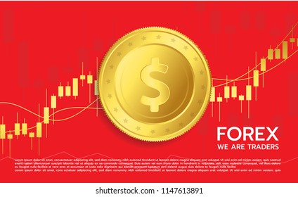 Forex. Flat design concept stock exchang and trader. Financial market business with graph chart analysis. Vector illustrations