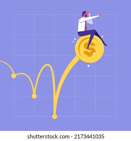 Forex, comercio de tipos de cambio, inversión en el concepto de precio de la moneda o especulación económica por país, ilustración vectorial