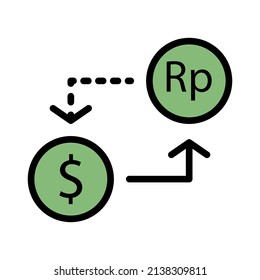 diseño de icono de forex, trazo editable. mejor utilizado para web, banner, flayer o aplicación. ilustración vectorial formato de archivo EPS 10