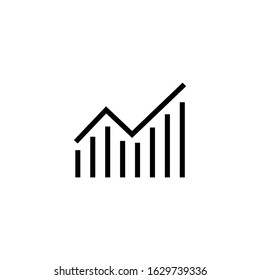 Forex icon  graph  in black flat shape icon style design isolated on white background