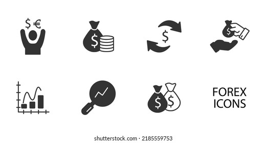 forex icons set . Devisensymbol, Vektorelemente für Infografik-Web