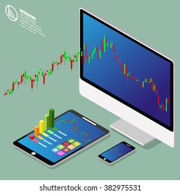 Forex Isometric Diagram Vector Design