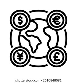 Forex Line Vector Illustration On White Background.