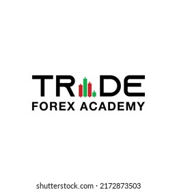 Plantilla de logotipo de Forex textos de capital plana modernos y elegantes dibujos a la luz de las velas