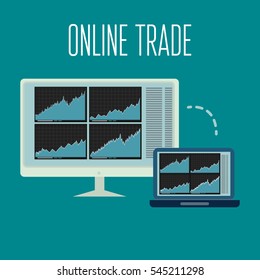 Forex market, trading. Forex club. Online trading. Technologies in business and trading. Artificial intelligence. Equity market. Business management. Modern flat design