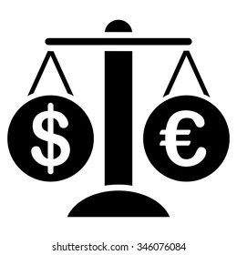 Forex Market vector icon. Style is flat symbol, black color, rounded angles, white background.