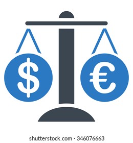 Forex Market vector icon. Style is bicolor flat symbol, smooth blue colors, rounded angles, white background.