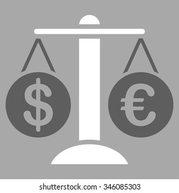 Forex Market vector icon. Style is bicolor flat symbol, dark gray and white colors, rounded angles, silver background.