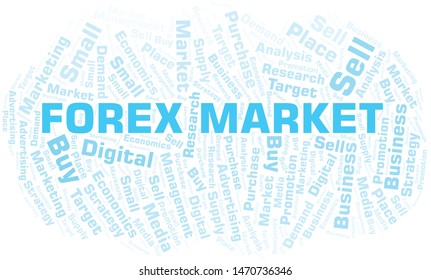 Forex Market word cloud. Vector made with text only