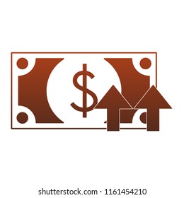 Forex and money symbol red lines