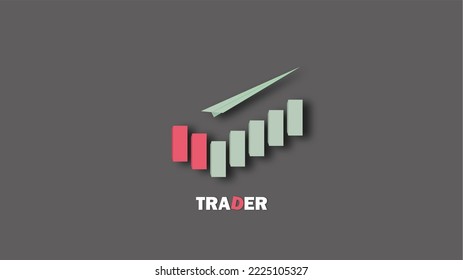forex stock crypto indicator with vector papercut style 3d rendering